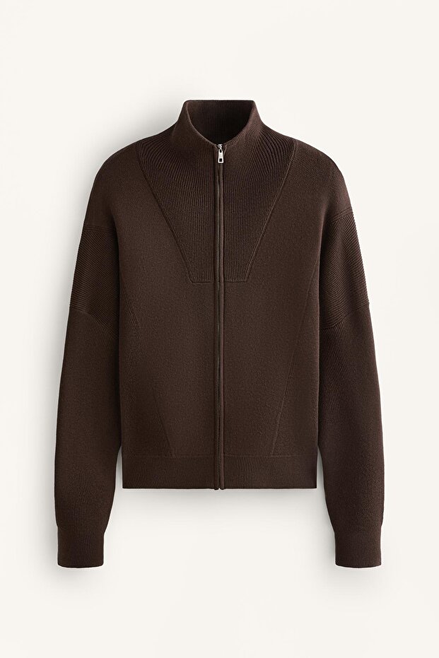 جاكيت محبوك بياقة مضلعة - 7