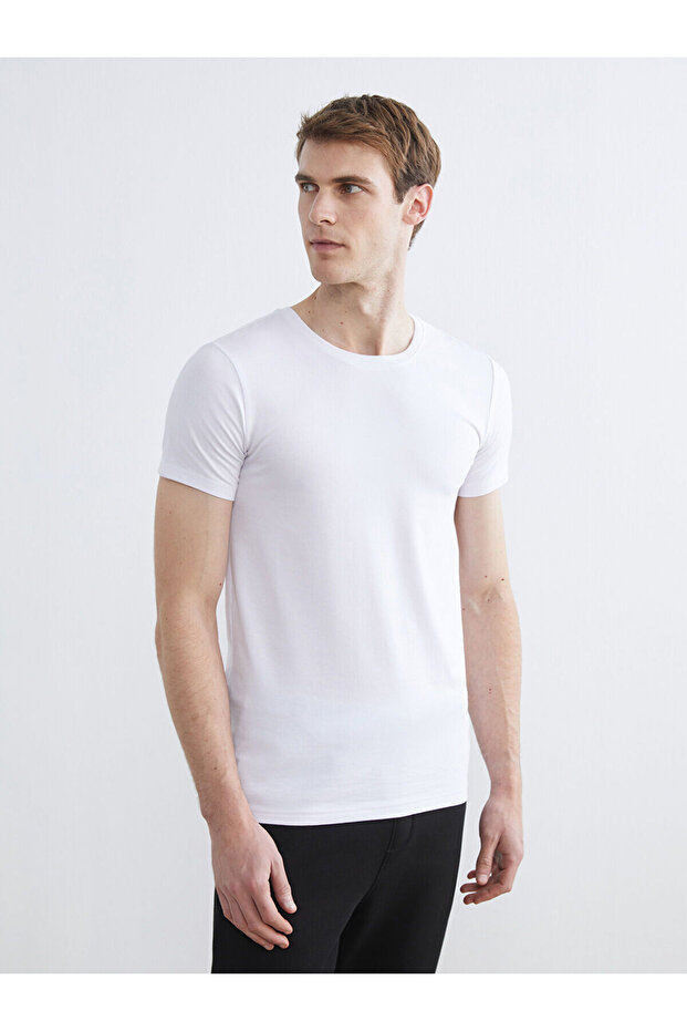 تي شيرت Seray New Season Slim Fit Basic ذو تصميم نحيف