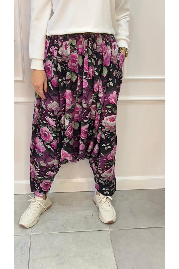 Women's Digital Print Patterned Traditional Anatolian Empirme Shalwar