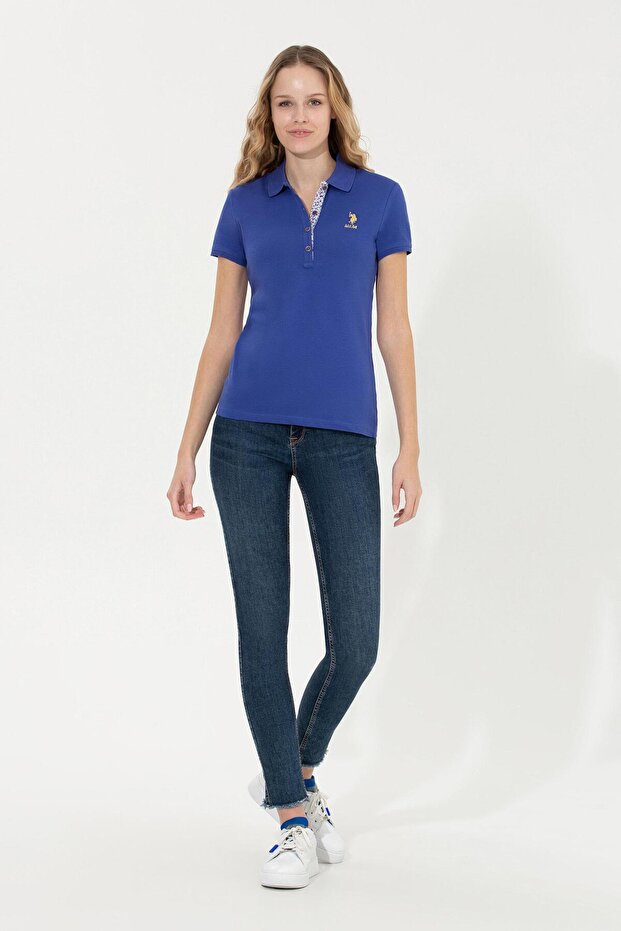 Kadın Mavi Basic Tişört - 4