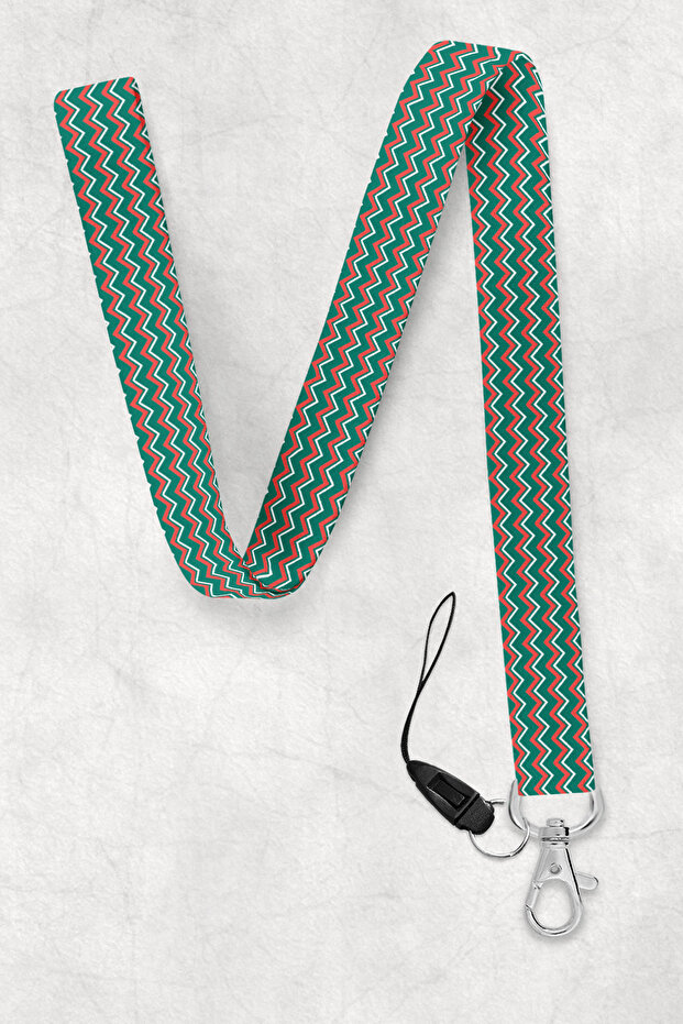 Orange and Green Themed Neck Strap, Neck Strap Lanyard, Card and Phone Strap - Bas079