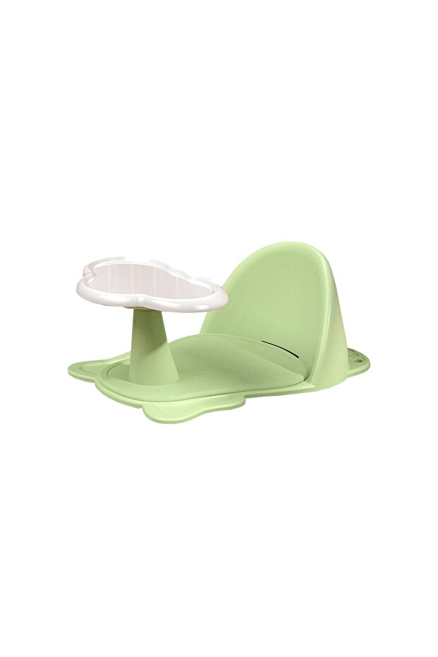 Baby Bath Seat, Non-Slip Mat, Portable, with Backrest & Suction Cups, 6-24 Months (Green Steering)