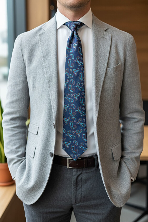 ربطة عنق ميكرو بنمط خاص - نمط شال من السلسلة المميزة - 2