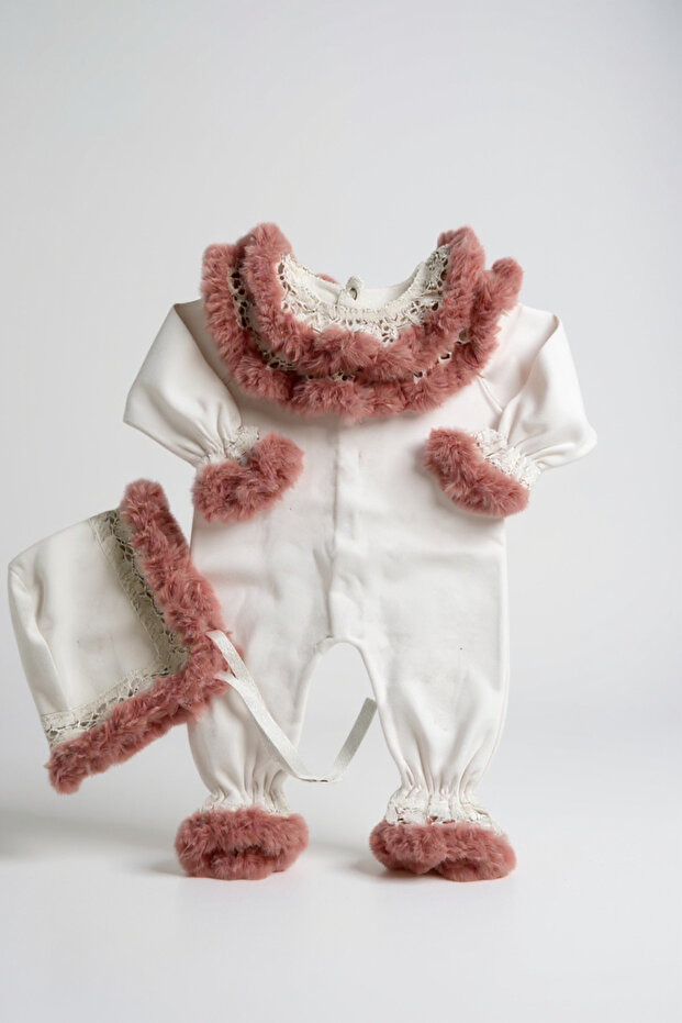 Princess Collection-Hand Embroidered Lace Jumpsuit-Dusty Rose