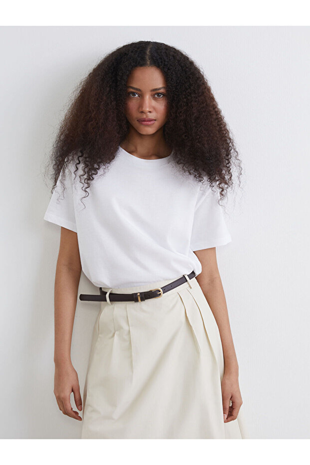 White Crew Neck Women's T-Shirt