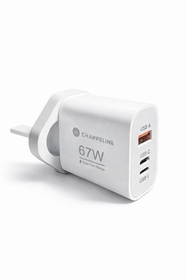 شاحن سريع بقدرة 67 واط، منفذ USB-C إلى USB-L مع خاصية الشحن العكسي