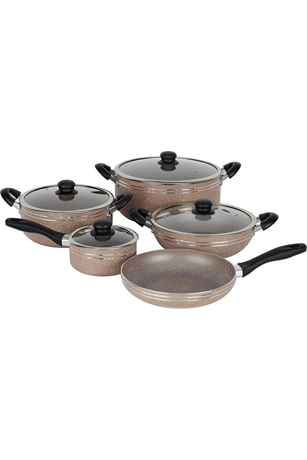 10-Piece Non-Stick Cookware Set with Granite Coating