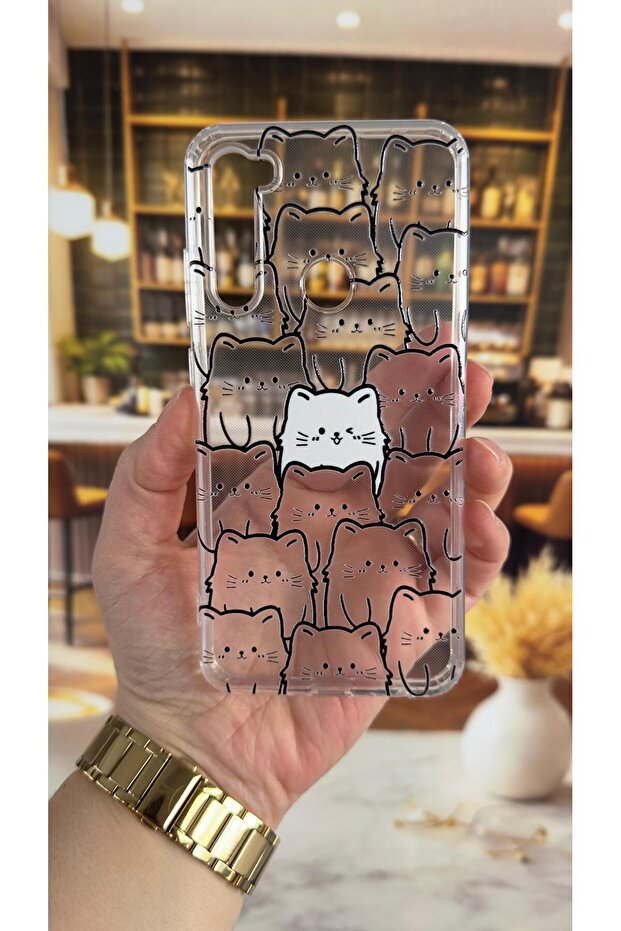 غطاء شفاف متوافق مع ريدمي نوت 8 مع نمط مانيكات، مقاوم للصدمات وحامي للكاميرا - 2