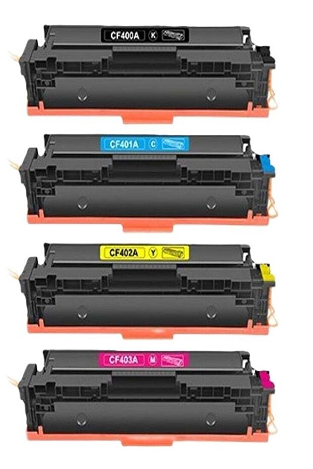 مجموعة خراطيش الحبر 201A - متوافقة مع طابعات HP CF400A وCF401A وCF402A وCF403A (أسود، سماوي،