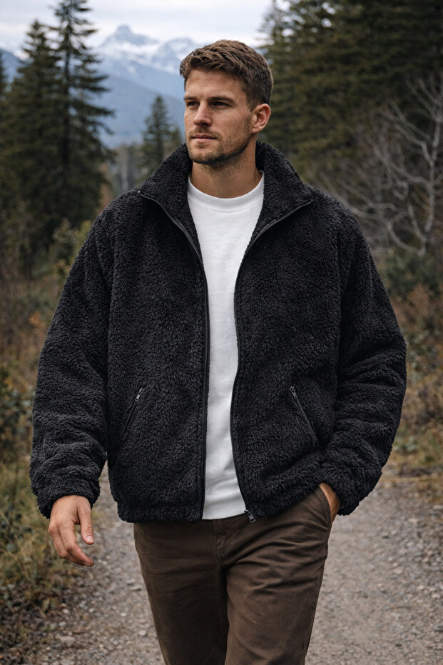 قصة فضفاضة سترة من القطيفة بسحاب كامل - 1