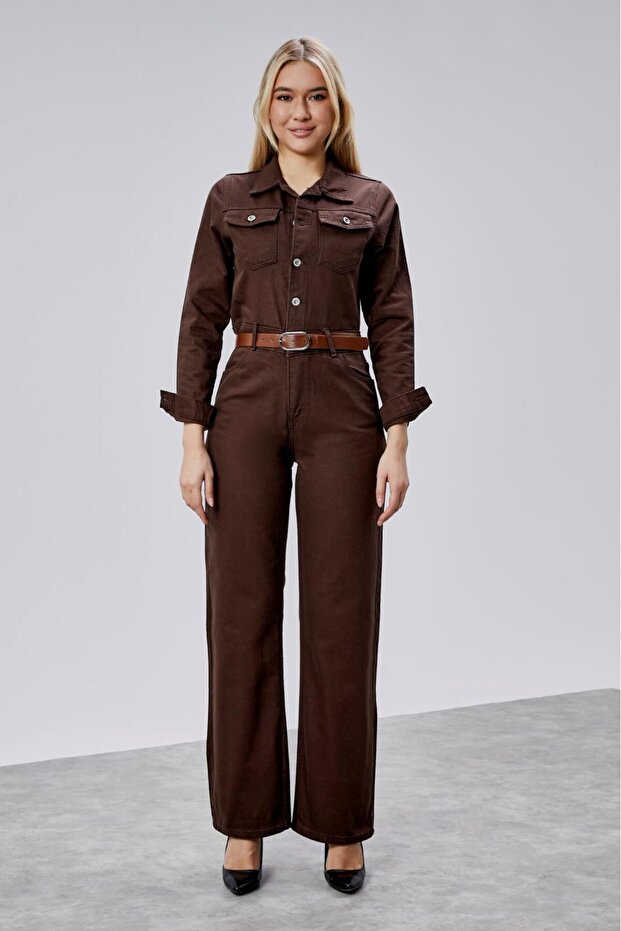 Rahat Denim Tulum-Boru Paça - 1