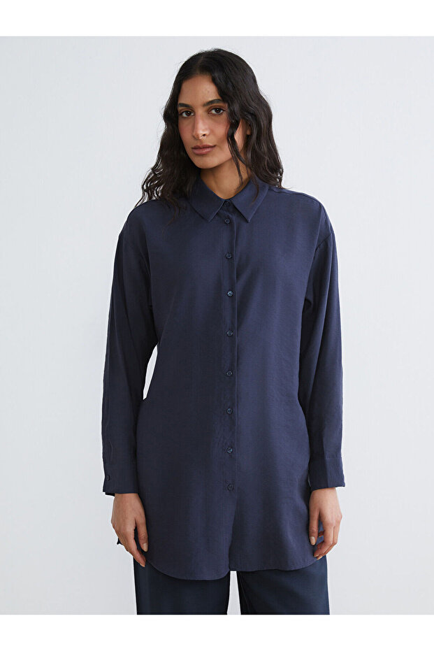 Oversized Modal Mixed Women's Shirt Tunic (S6)