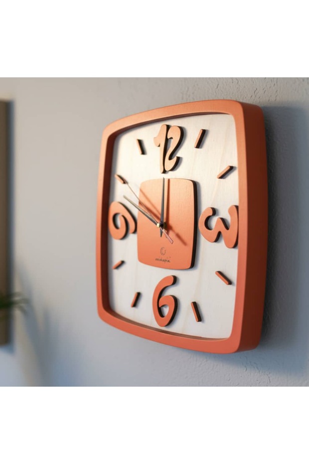 SOFT SQUARE CLOCK AHŞAP DUVAR SAATİ - 5