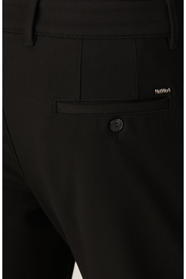 Siyah Dokuma Pantolon - 5