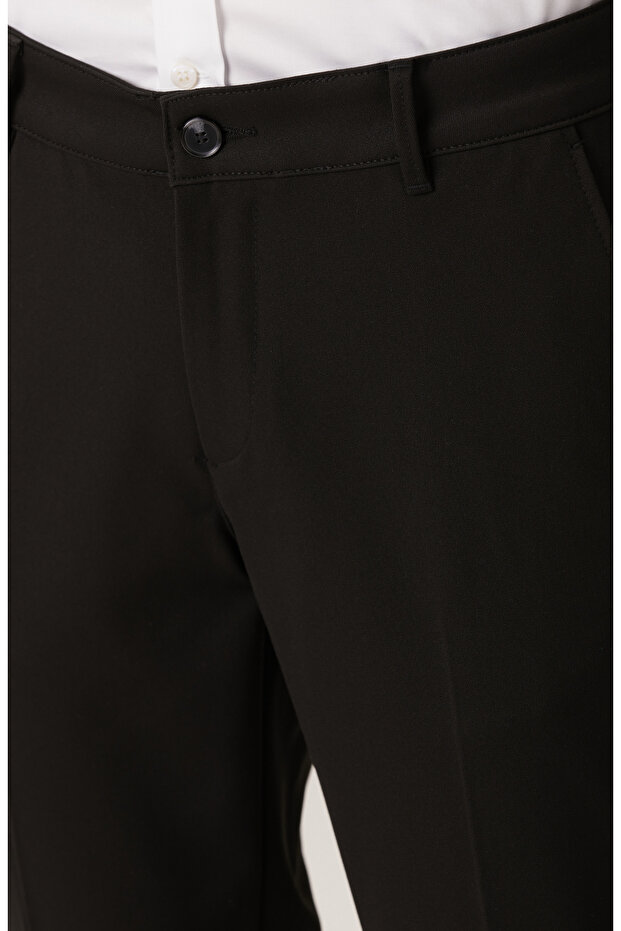 Siyah Dokuma Pantolon - 4