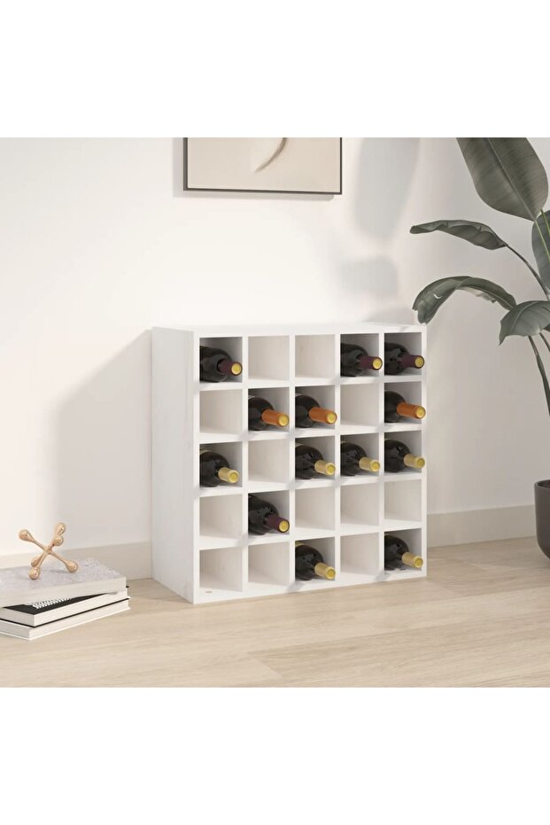 Wine Cabinet White 56x25x56 cm Solid Wood Pine