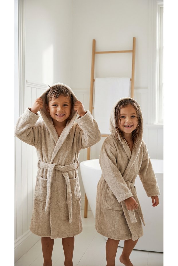 Soft 100% Cotton Hooded Children's Bathrobe