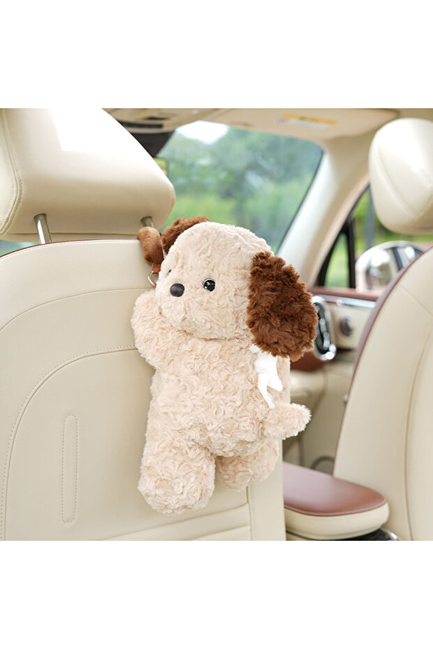 dog brown 1pc Universal Car Tissue Hanger Doll Cute Creative Hanging Tissue Holder Plush Vehicle Ti