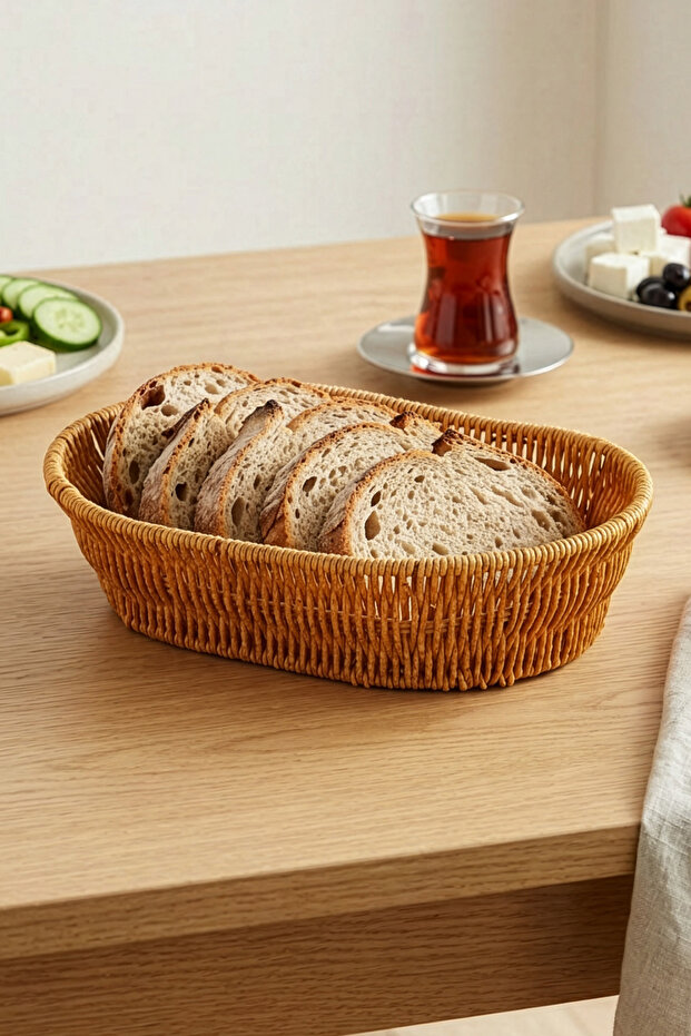 سلة خبز صغيرة بيضاوية من الخيزران - BB6063 - 1