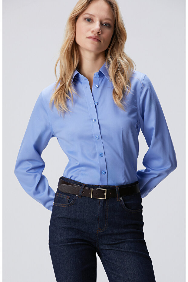 Non-Iron Mavi Gömlek - 1