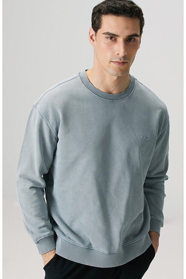 Mavi Armalı Sweatshirt - 2