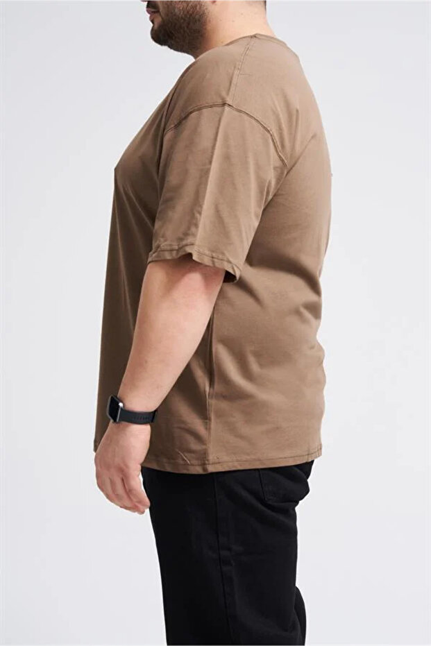 Tricou Basic pentru bărbați, mărime mare, maro - 2