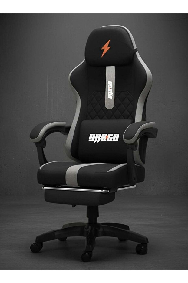 Ergonomic Gaming Chair with Footrest, Adjustable Armrest & Reclining Backrest