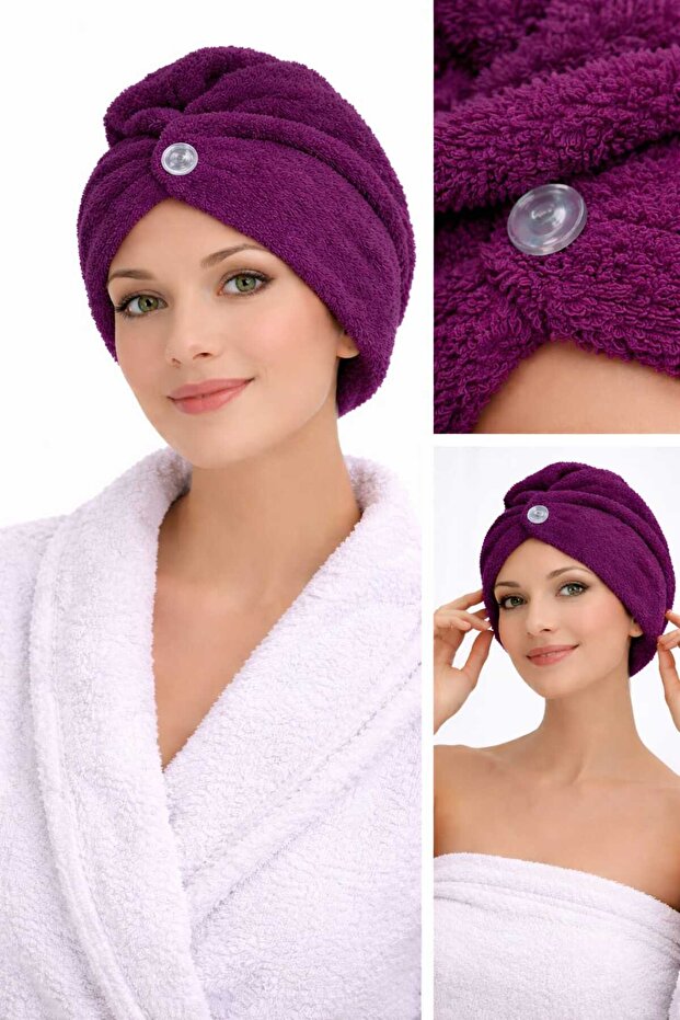 Women's Hair Cap / Hair Towel Elastic, Buttoned, Microfiber (7 Colors) Bath Towel Quick Drying