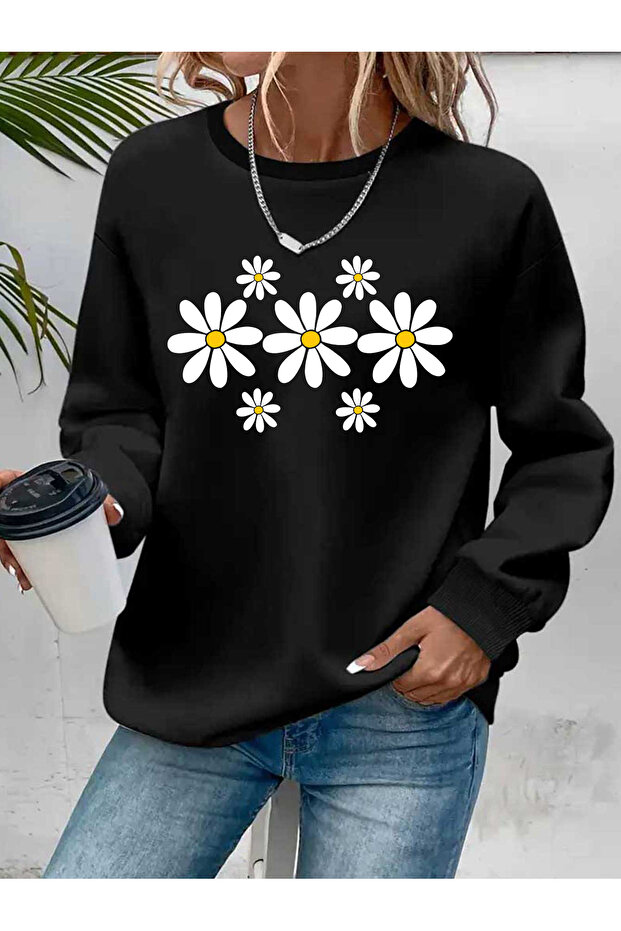 Women's Printed Crew Neck Comfortable Fit Women's Sweatshirt