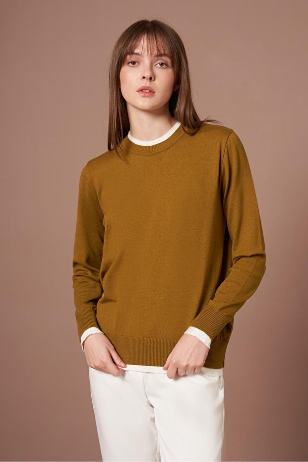 Women's Ribbed Detailed Sweater Oriw 25290
