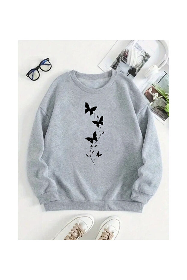 Women's Printed Crew Neck Comfortable Fit Women's Sweatshirt