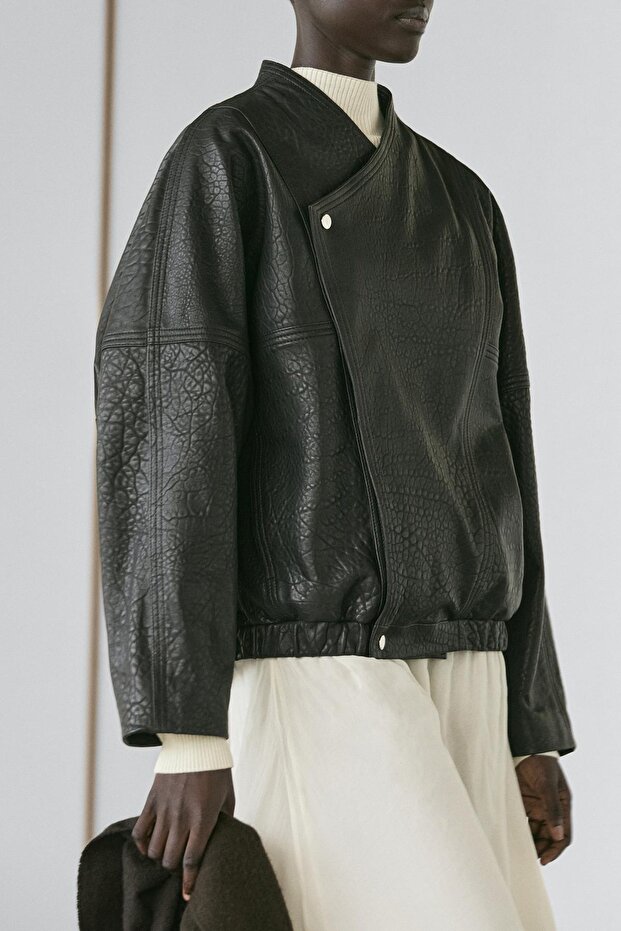 Deri bomber ceket - 3