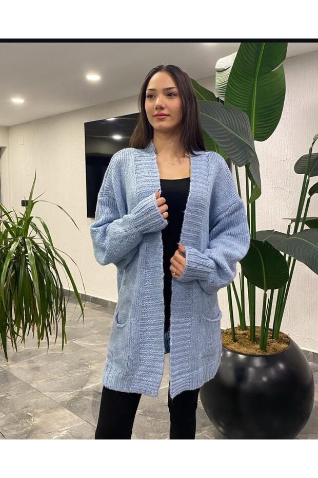 Zara Model Pocket Detailed Long Knit Cardigan
