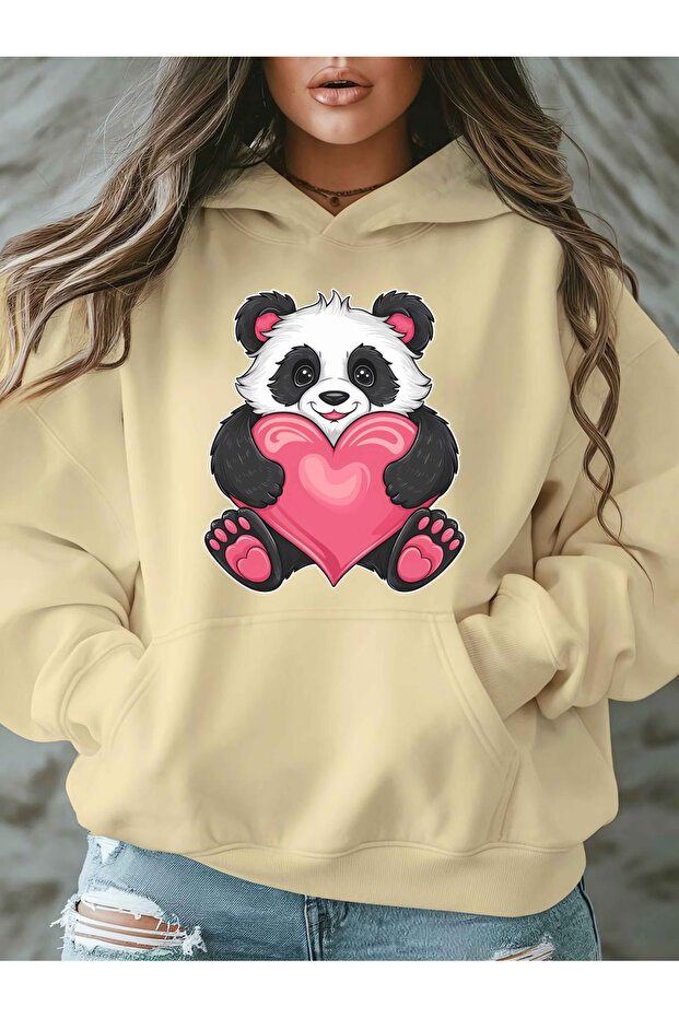 Panda Printed Women'S/Men's Unisex Oversized Hooded Sweatshirt