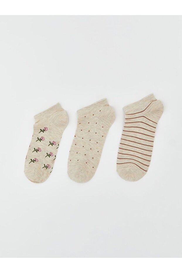 Patterned Women's Booties Socks 3-Pack