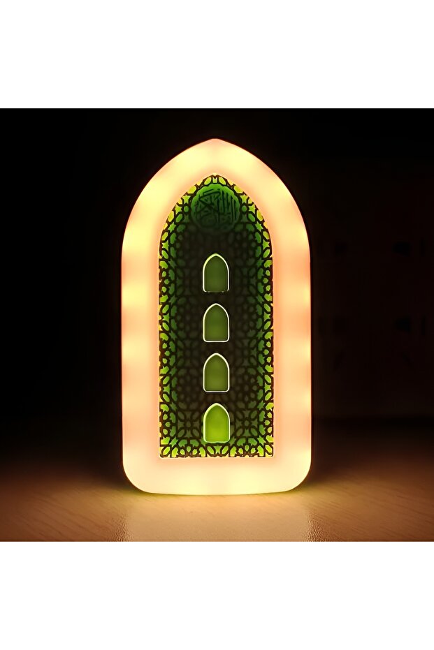 مكبر صوت للقرآن الكريم مزود بمصباح ليد وإضاءة ليلية ومشغل قرآن كريم مثبت على الحائط مع مفتاح تحكم