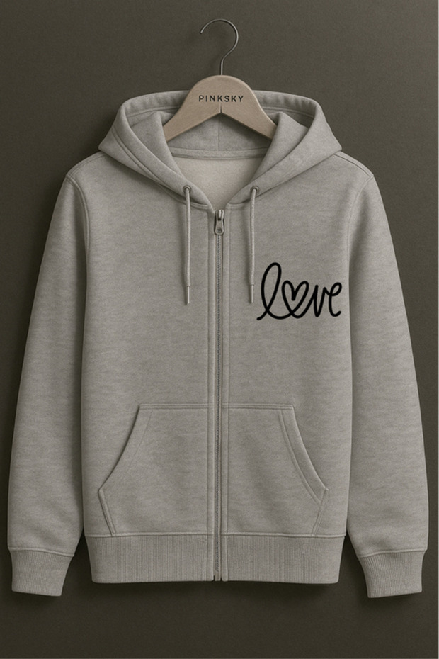 Unisex Printed Zipper Hooded Sweatshirt