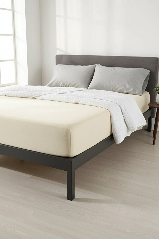King Size Combed Cotton Fitted Sheet - 100% Cotton - 200 X 200 cm