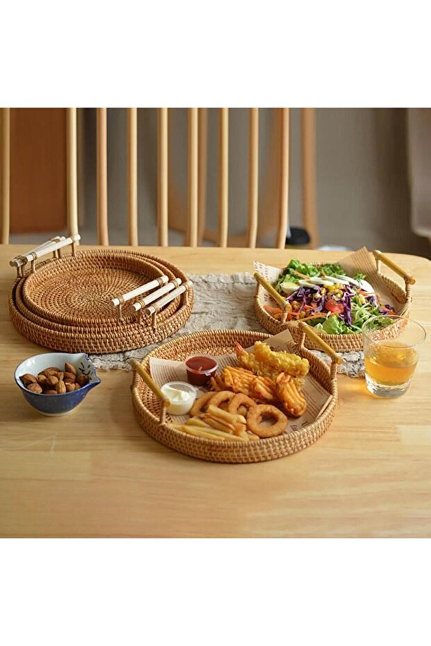 صحون راتان أطباق الروطان - 2