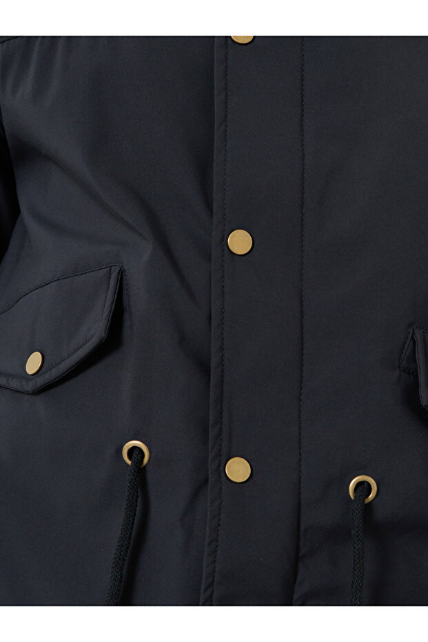 جاكيت رجالي مريح بلون موحد بسحاب - 4