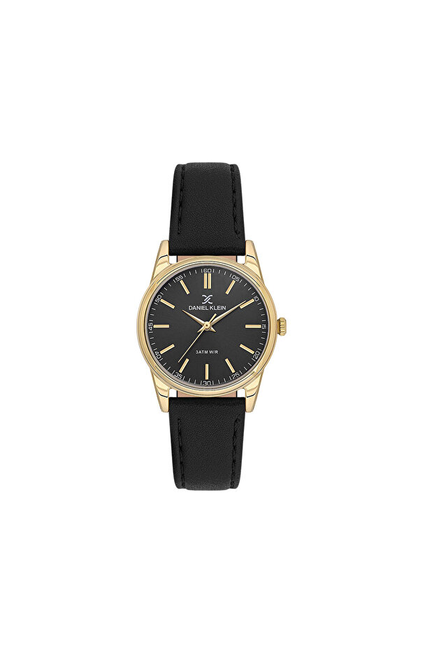 Dk.1.13847-4 Leather Cord Water Resistant Black Women's Wristwatch