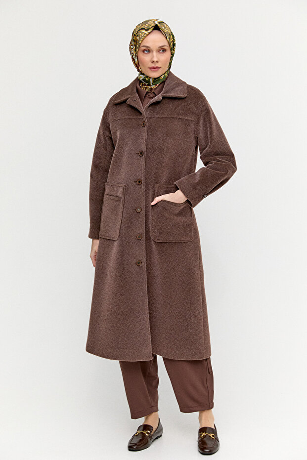 Kaşe Bebe Yaka Kaban - 4