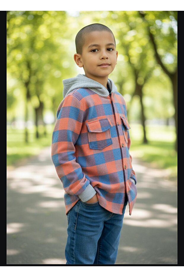 Striped Hooded Unisex Children's Shirt