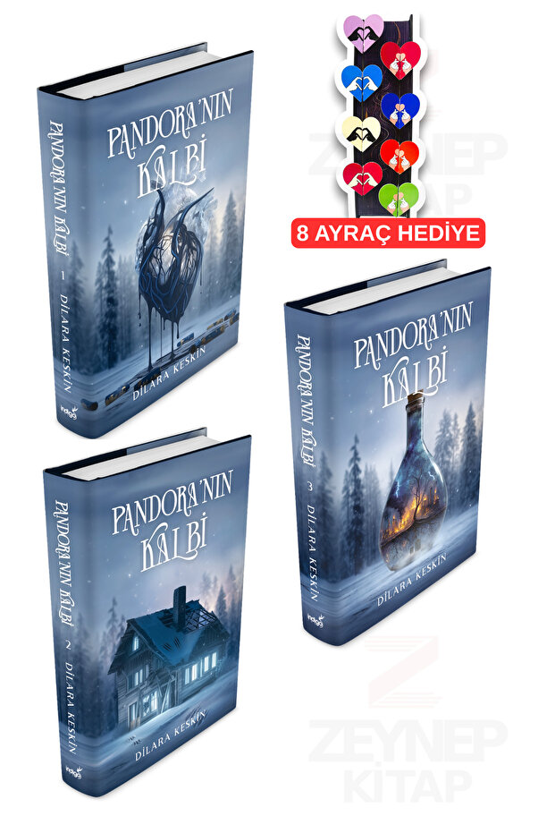 Pandora'nın Kalbi 3 Kitap Set CİLTLİ (Poster Kart ve 8'li Kalp Ayraç Hediye)