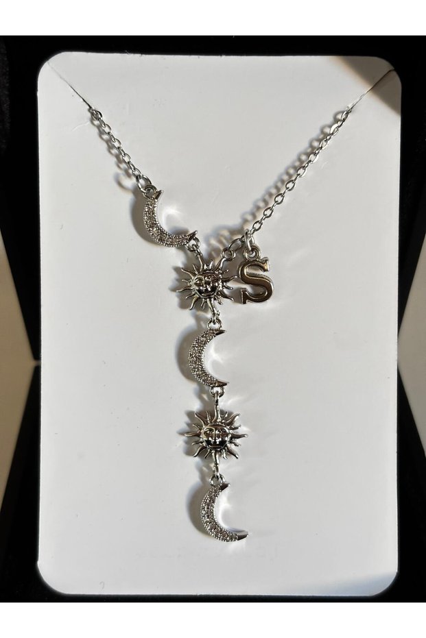 Steel Moon&Sun S Letter Women's Necklace