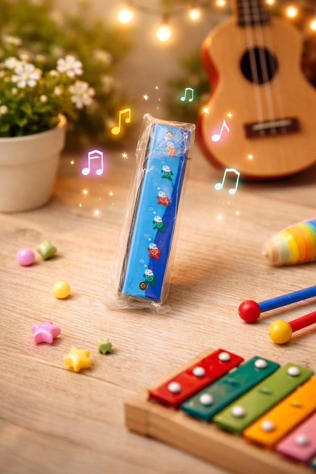 Colorful Harmonica for Children – Educational Wind Instrument (1 Piece)