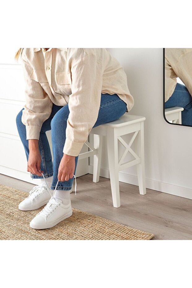 ahşap tabure, beyaz - 3