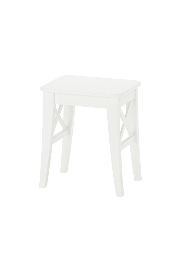 ahşap tabure, beyaz - 2