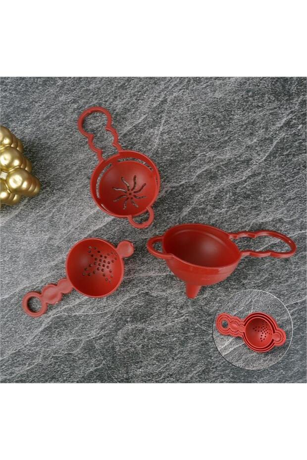 Trio pasta set red