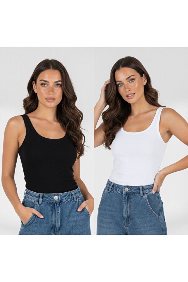 قميص داخلي نسائي أساسي عبوة من قطعتين - 3